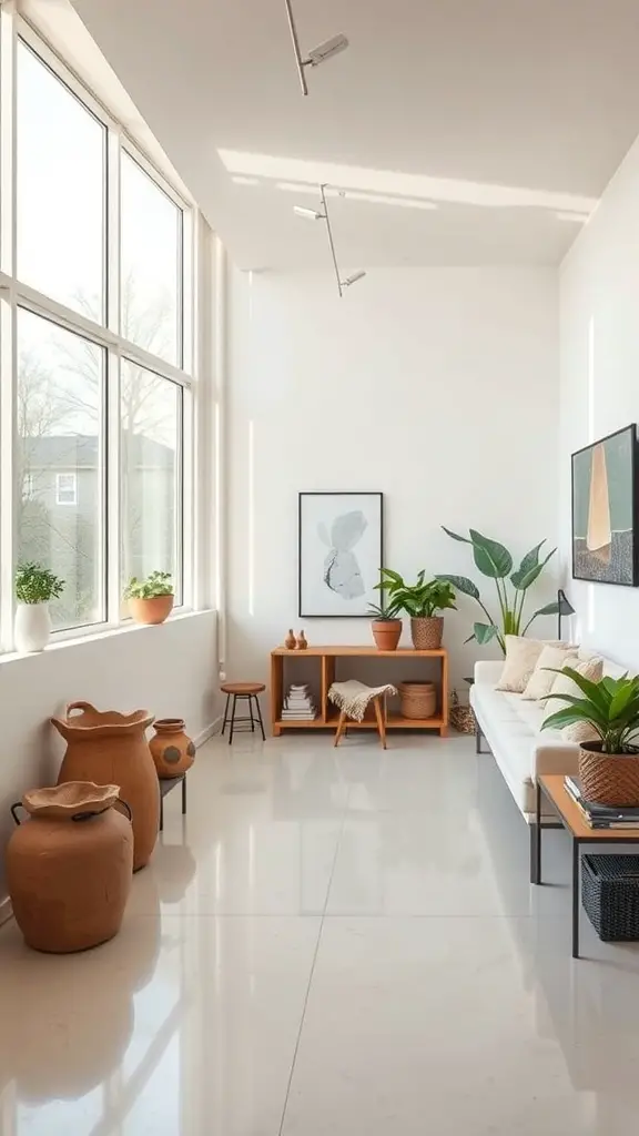 29+ Creative Basement Remodeling Ideas to Transform Your Space 13 Bright and airy basement with large windows, plants, and light decor