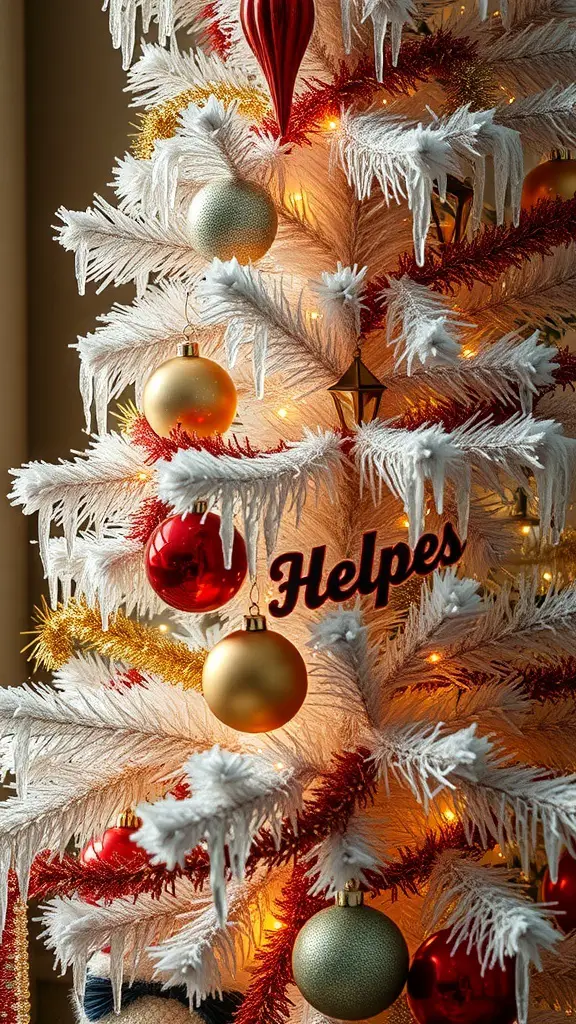 25+ Stunning Icicle Christmas Tree Ideas to Transform Your Holiday Decor 15 A beautifully decorated icicle Christmas tree with reflective ornaments and lights.