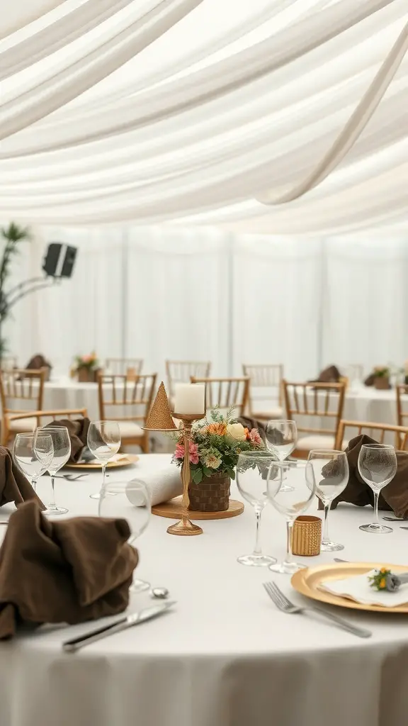 27+ Adorable Bear Baby Shower Ideas for the Perfect Celebration 13 Elegant bear-themed table setting for a baby shower with floral centerpieces and soft lighting.