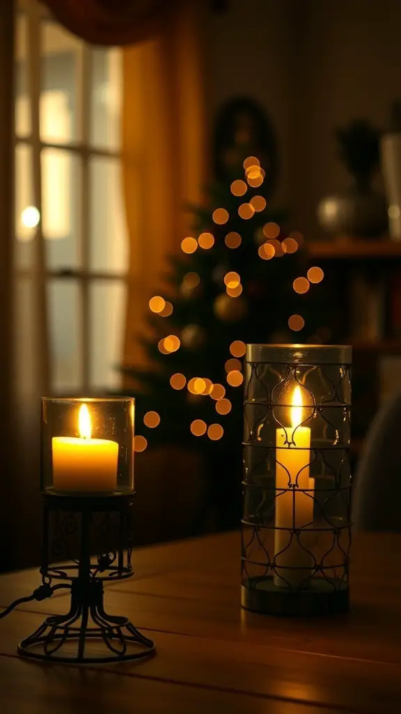 29+ Creative Dollar Tree DIY Crafts You Need to Try 13 Two candle holders with lit candles, creating a cozy atmosphere