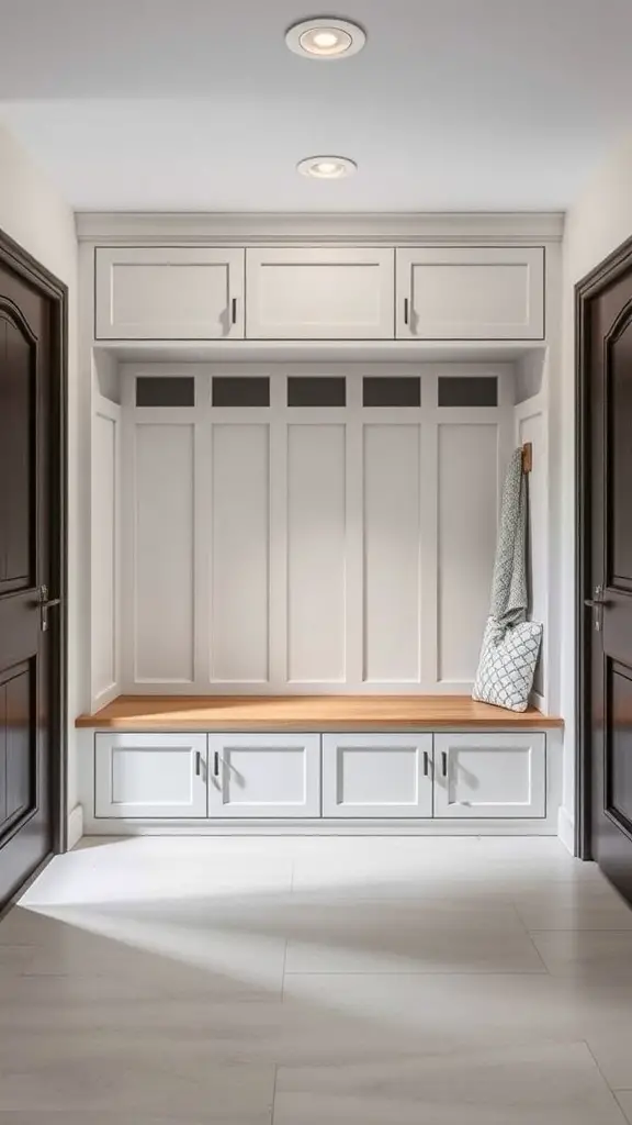 25+ Inspiring DIY Mudroom Bench Ideas to Revamp Your Space 10 Mudroom bench with sliding doors and storage