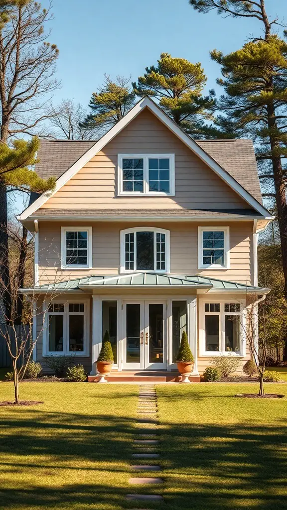 A charming house with a front yard, ideal for a sunroom addition.