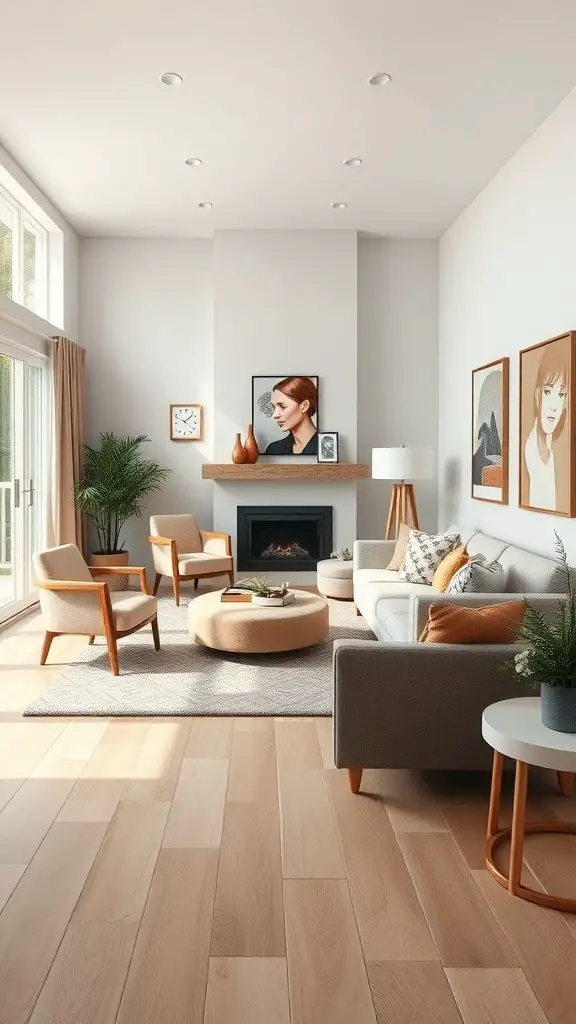 29+ Stunning Family Room Addition Ideas for Your Home 14 A bright and modern family room with comfortable seating and a cozy atmosphere.