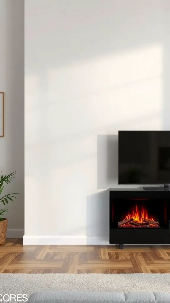 29+ Stunning Electric Fireplace Ideas to Complement Your TV 11 Modern electric fireplace with a sleek TV setup