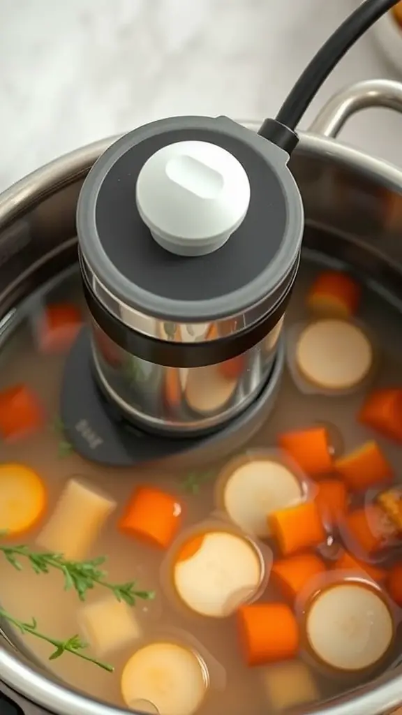 25 Unique Kitchen Gadgets You Didn't Know You Needed 12 Smart Sous Vide Precision Cooker in a pot with vegetables