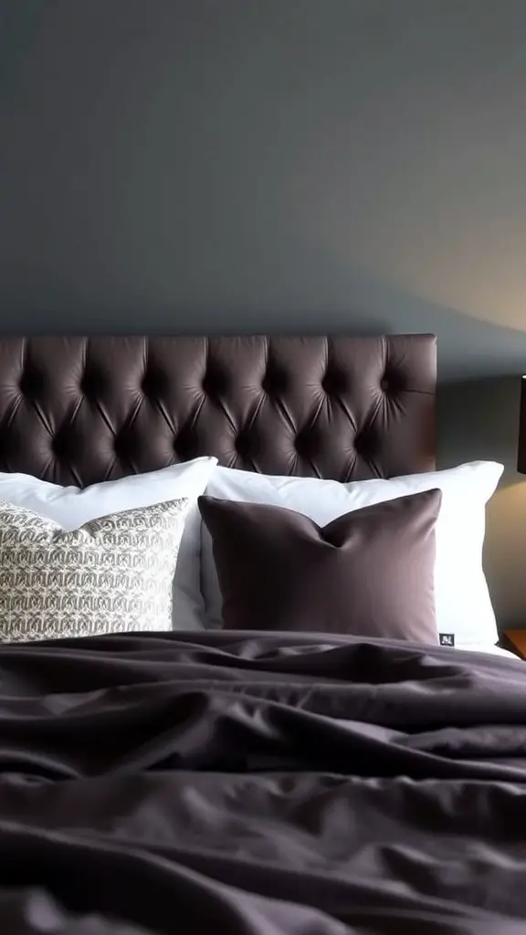 23+ Creative DIY Headboard Ideas to Transform Your Bedroom 2 A DIY tufted headboard in a stylish bedroom setting.