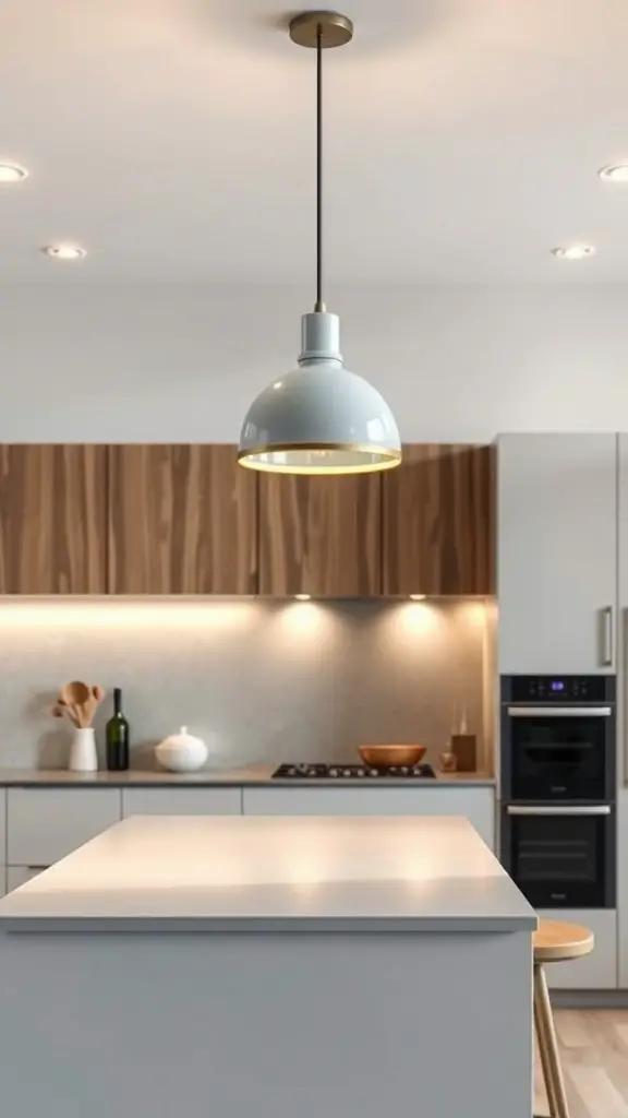 Modern pendant light over a kitchen island
