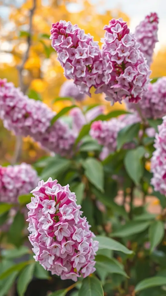Close-up of blooming lilac flowers with a blurred background