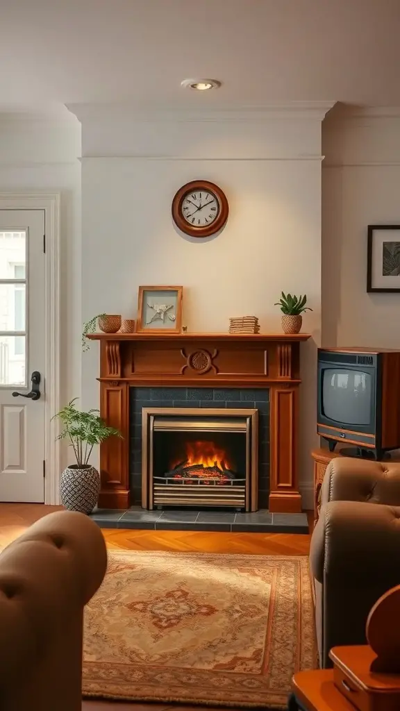 29+ Stunning Electric Fireplace Ideas to Complement Your TV 5 Cozy traditional mantelpiece with electric fireplace and decorative elements