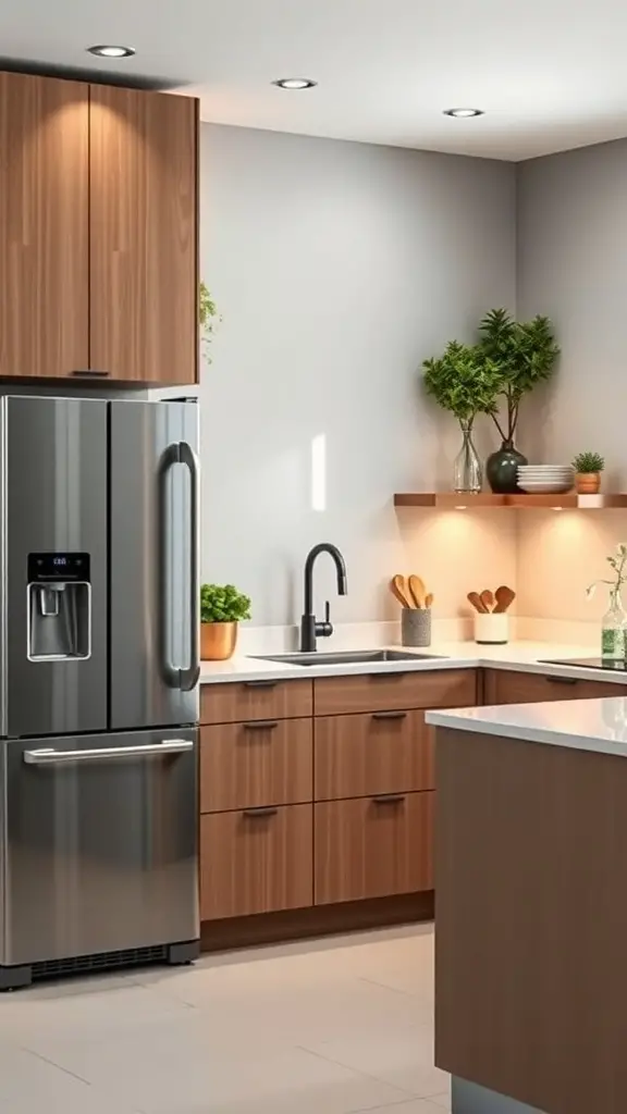 Modern kitchen with smart technology features