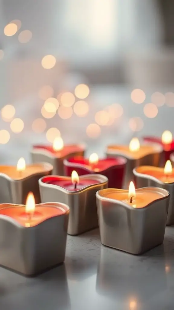 29+ Creative Valentine’s Crafts to Sell This Season 3 Heart-shaped scented candles glowing softly