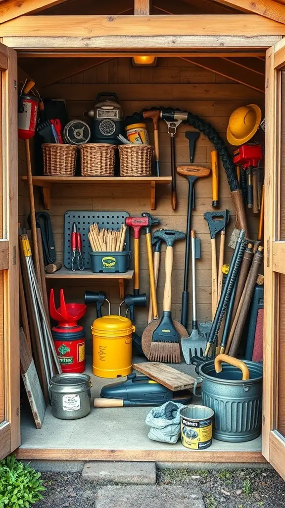 29+ Clever Tool Shed Organization Ideas You Need to Try 3 Organized tool shed with various tools and storage solutions