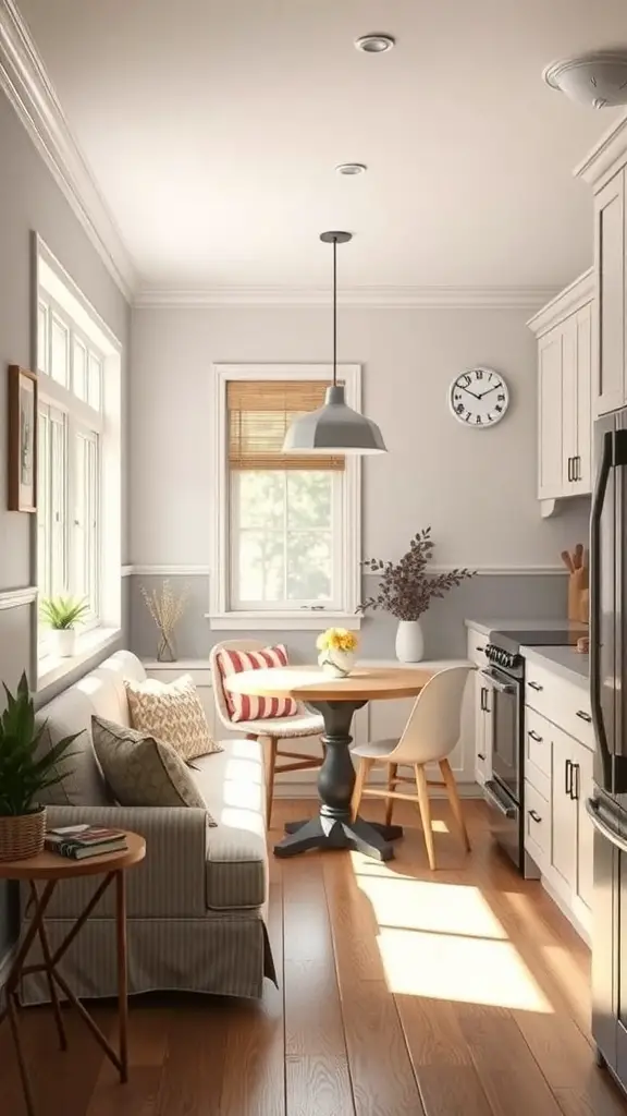 Cozy breakfast nook with a small round table, comfortable seating, and natural light.