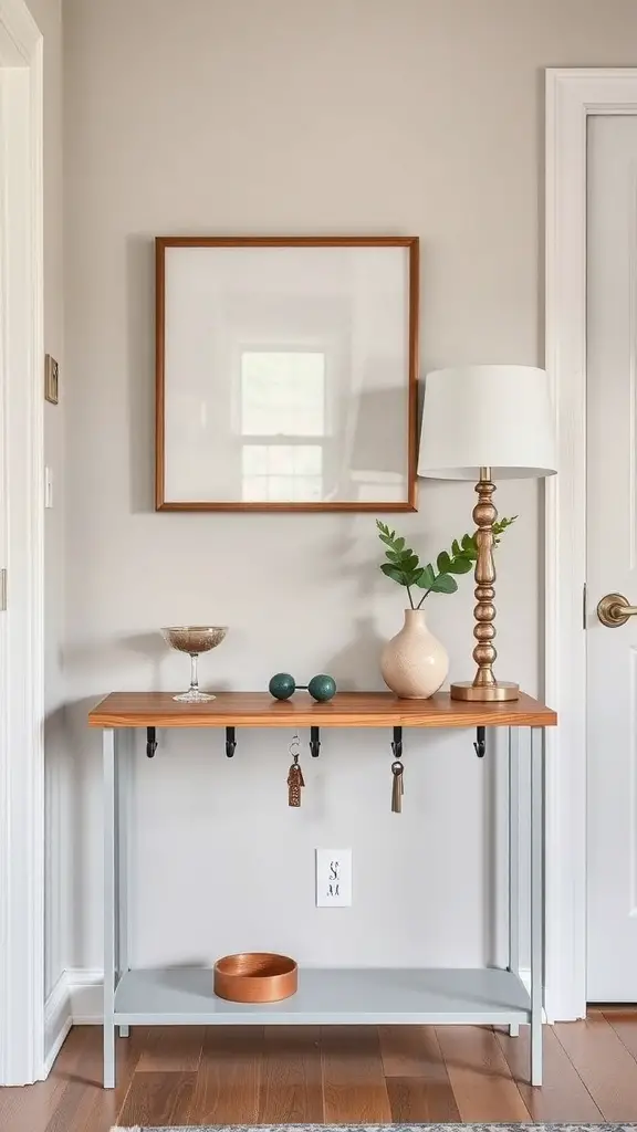 27+ Stunning Console Table Decor Ideas You Need to Try 13 Stylish console table in an entryway with decorative items.