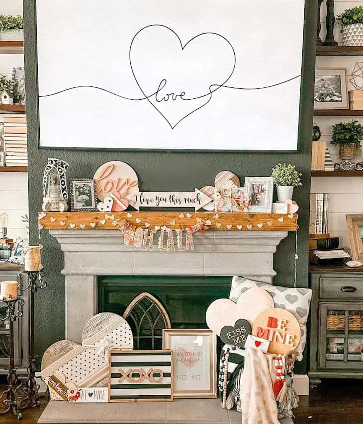 29+ Stunning Valentine Mantle Decor Ideas You’ll Love 3