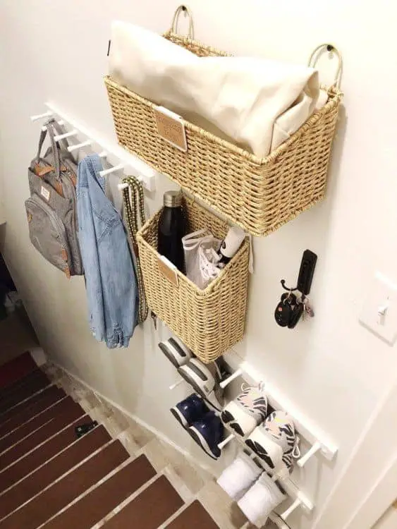 Wall Mounted Basket Rack
