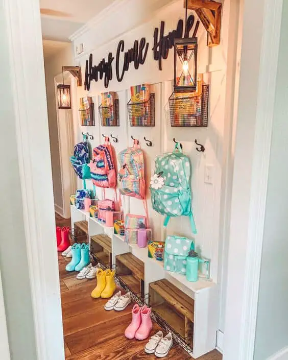 Built-in Hallway Mudroom Station