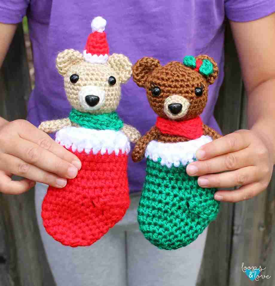 Teddy Bears in Christmas Stockings