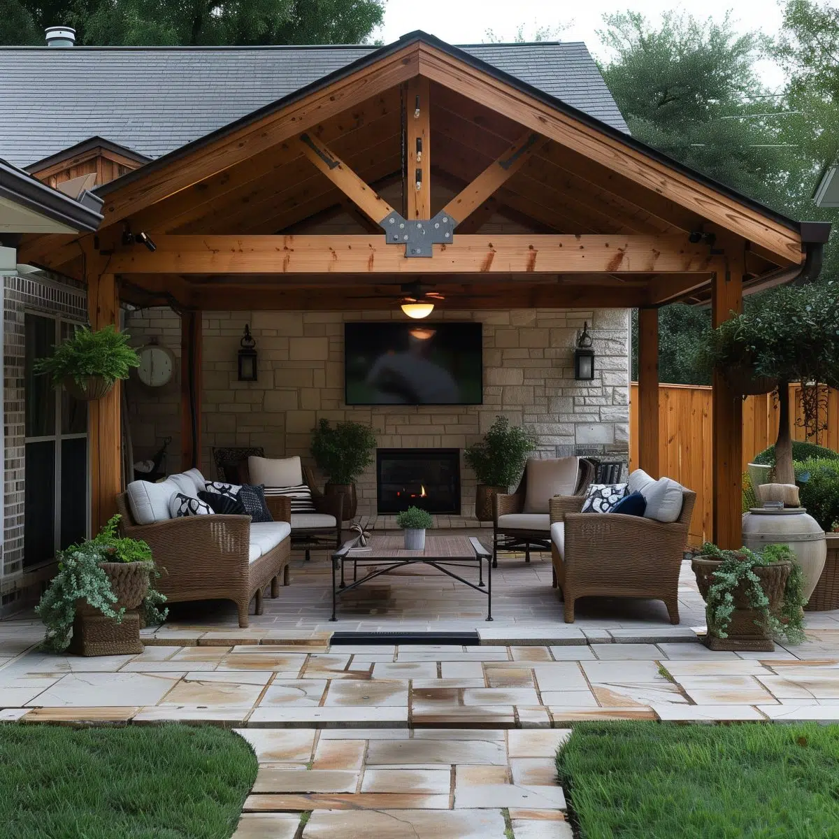 A Frame Vaulted Outdoor Media Lounge