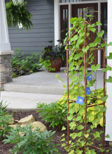 25 DIY Garden Art Sculptures to Add Personality to Your Yard 7 Copper Pipe Garden Trellis