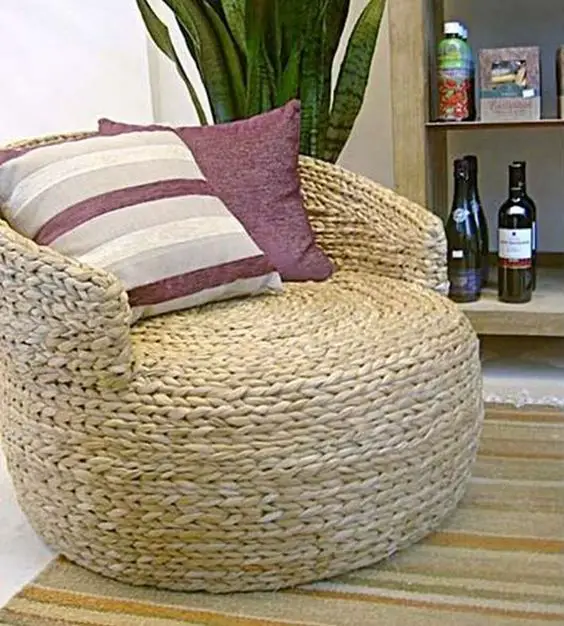 31 DIY Tire Projects That Give Old Tires a Creative New Life 4 DIY Woven Rattan Armchair