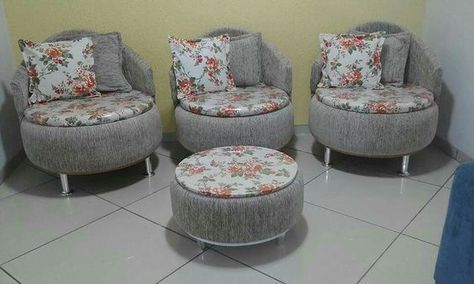 31 DIY Tire Projects That Give Old Tires a Creative New Life 14 DIY Upholstered Tire Living Room Set