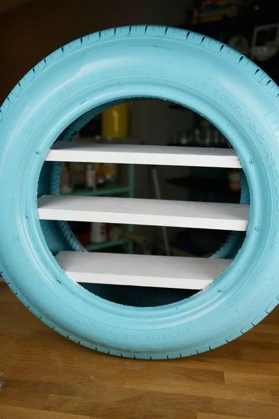31 DIY Tire Projects That Give Old Tires a Creative New Life 24 DIY Pastel Tire Wall Shelf