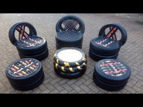 31 DIY Tire Projects That Give Old Tires a Creative New Life 30 DIY Woven Tire Patio Furniture Set