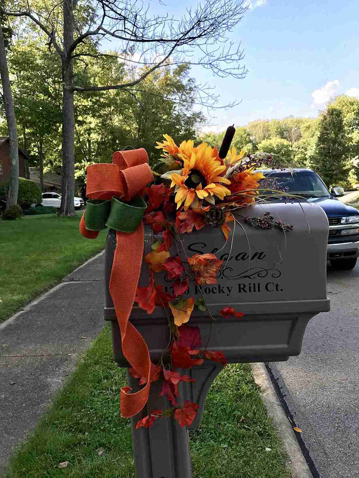 Burlap Bow with Sunflower Swag