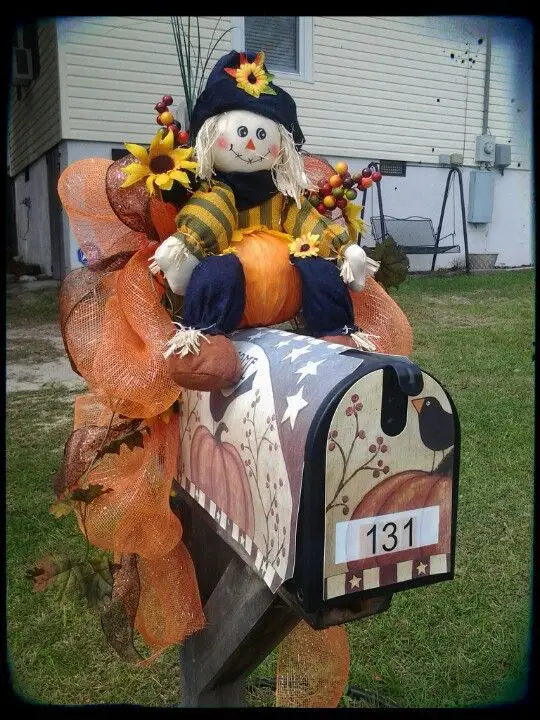 Whimsical Scarecrow and Mesh Wrap