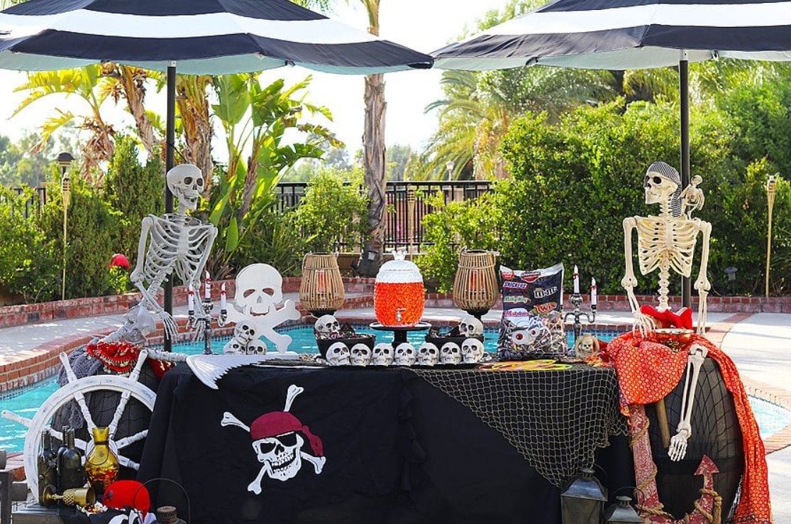 Pirate Skeleton Poolside Bar