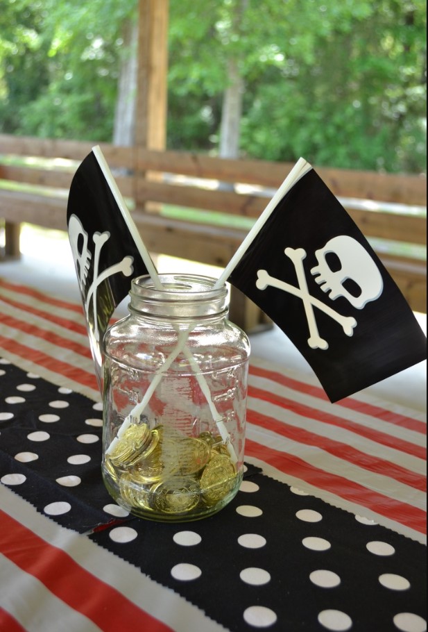 Pirate Mason Jar Centerpiece