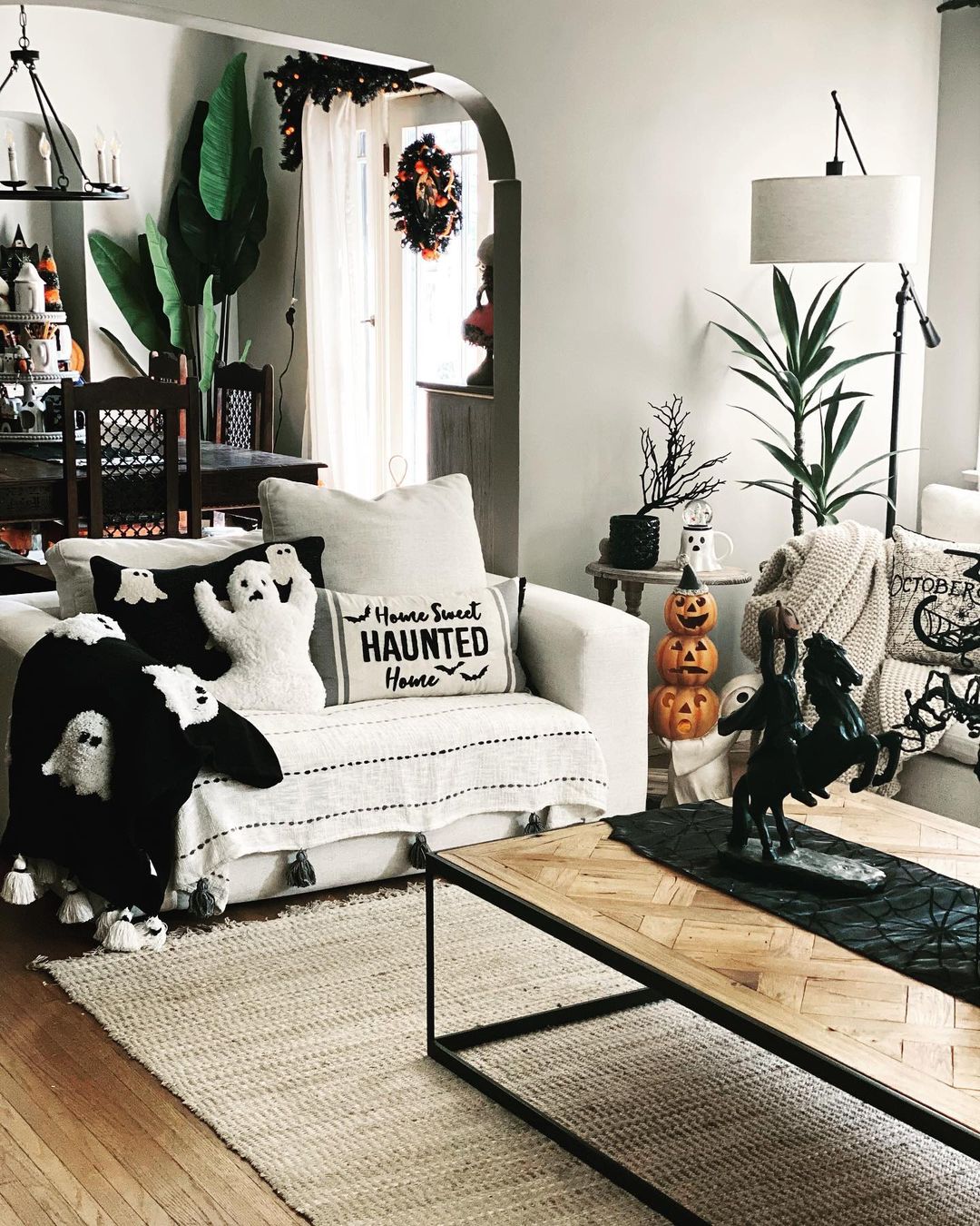 Haunted House Ghost Throw Pillows