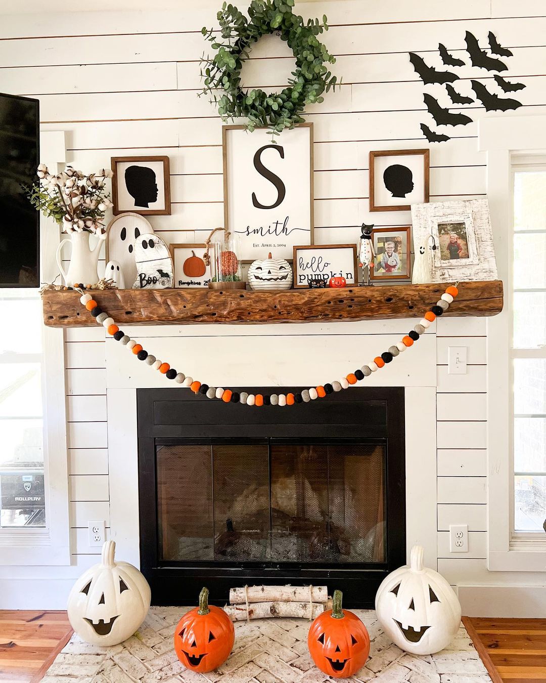 Shiplap Fireplace Felt Garland