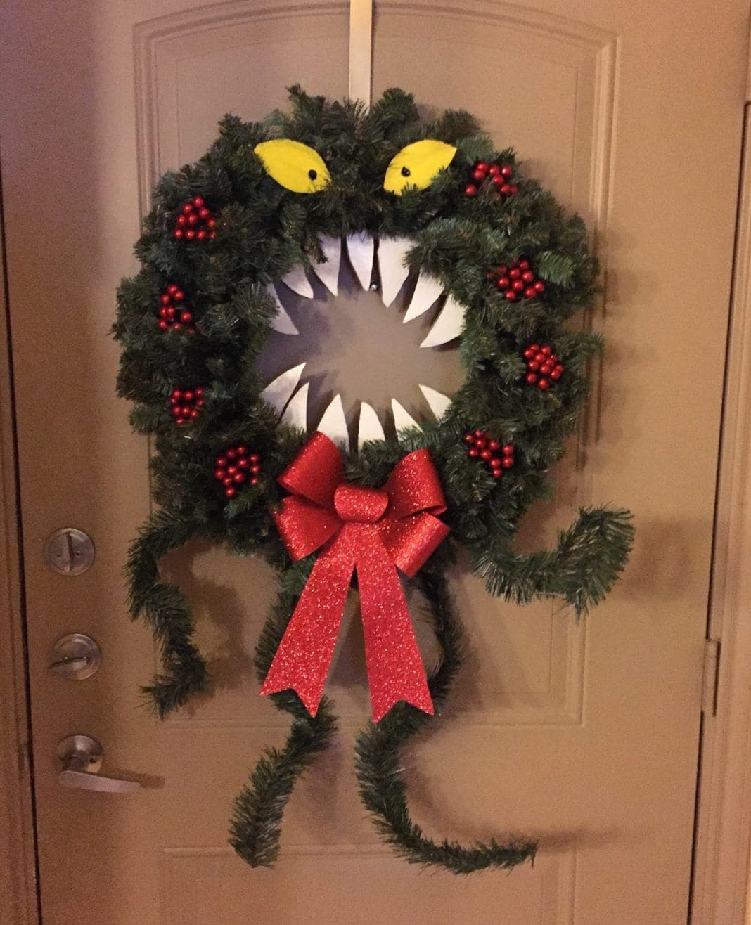 27 Halloween Wreath Ideas to Give Your Front Door a Spooky Touch 11 Monster Wreath