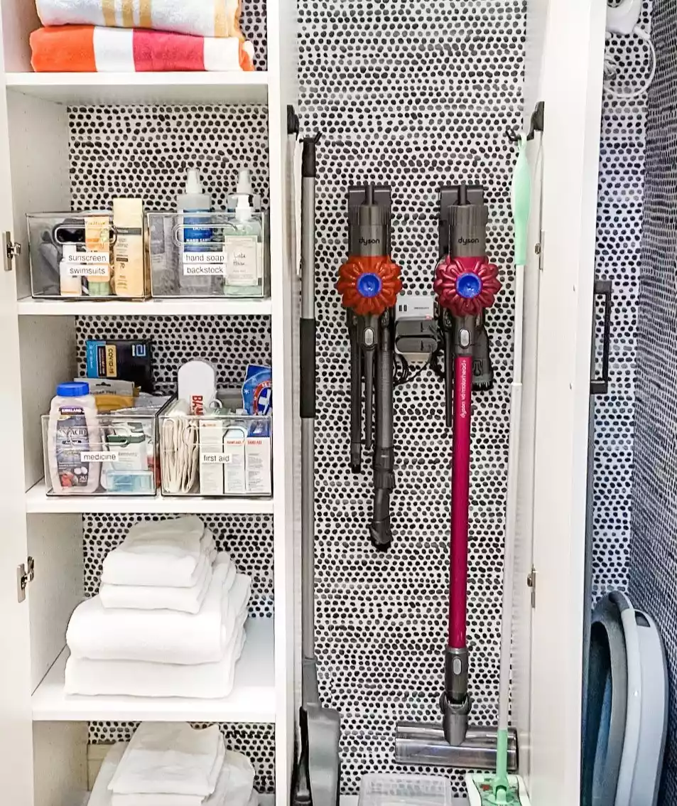 Dedicated Vacuum and Mop Cabinet