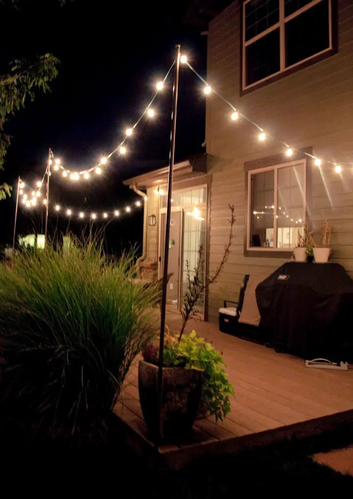 Elevated Deck Post String Lights