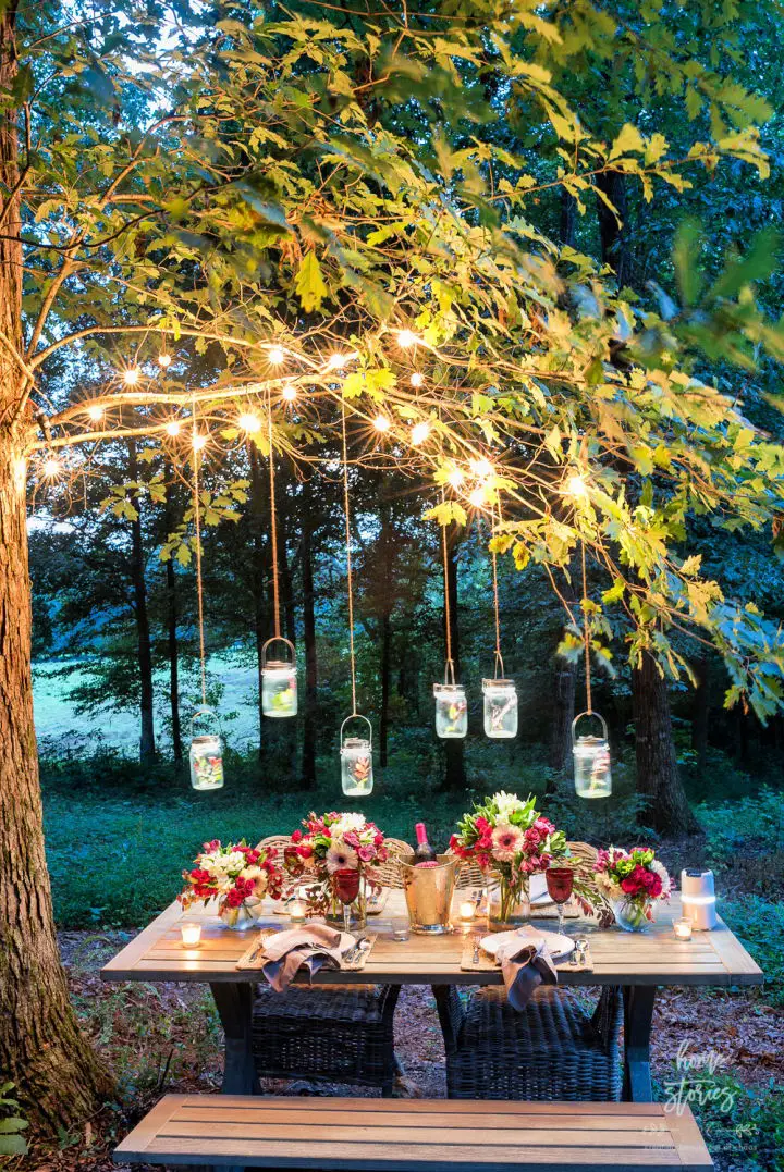 Tree Canopy Mason Jar Lights