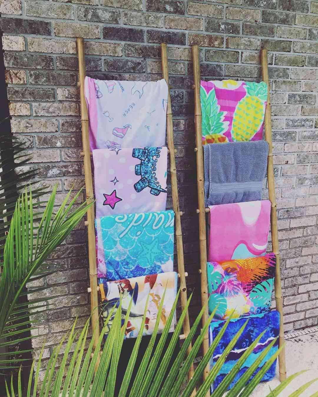 Leaning Bamboo Ladders