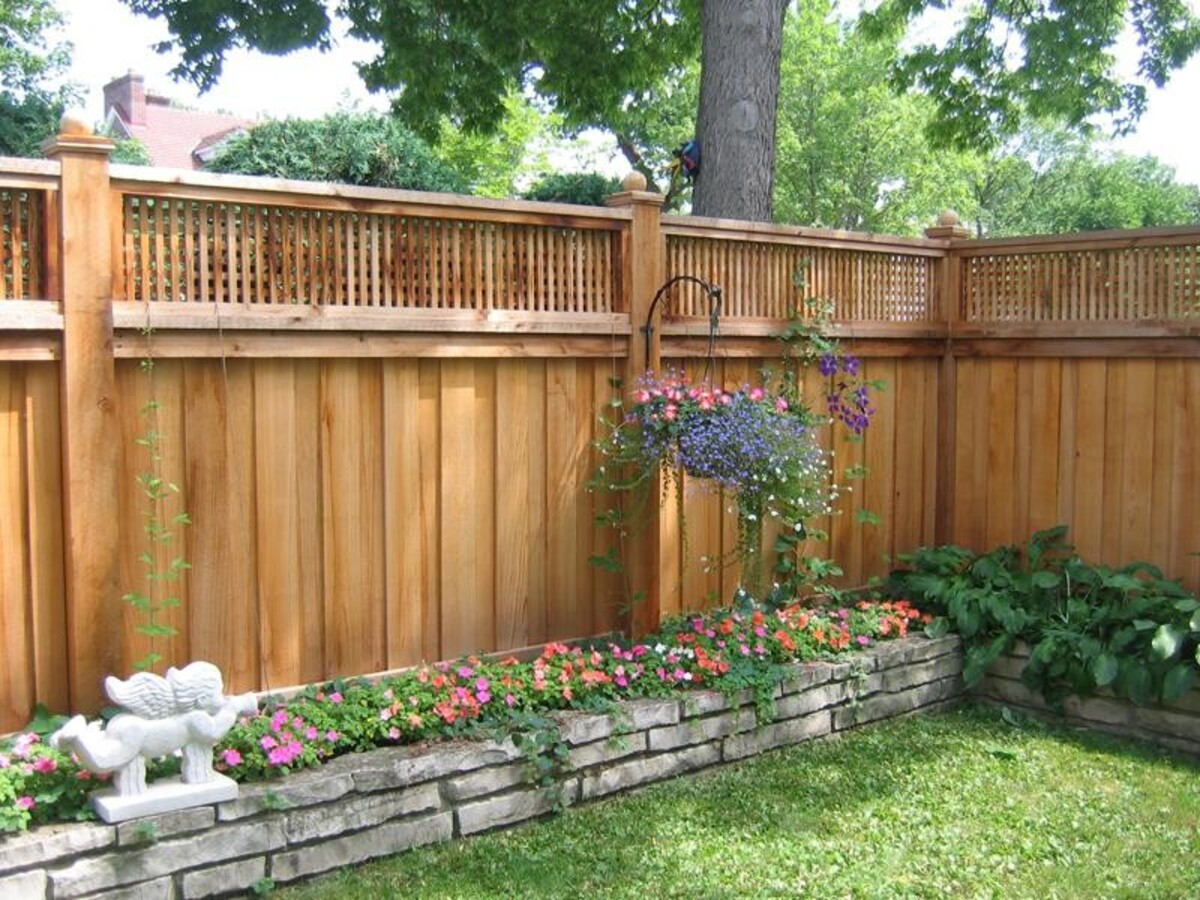 Stone Retaining Bed with Hanging Basket