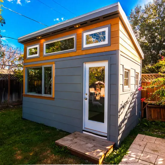 31 Tiny Shed House Ideas for Small and Creative Living Spaces 6 Slanted Roof Garden Studio Shed