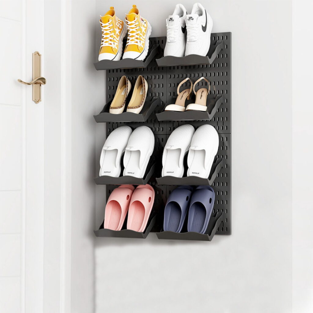 Wall Mounted Pegboard Shoe Holders