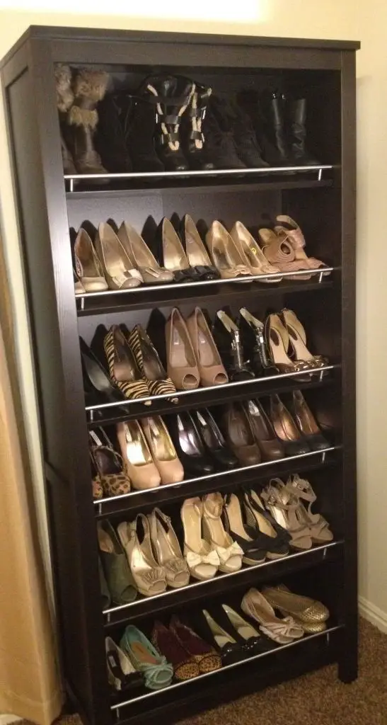 Tall Wooden Cabinet with Metal Guard Rails