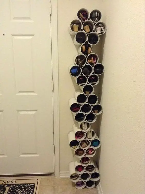 Vertical PVC Pipe Storage Tower