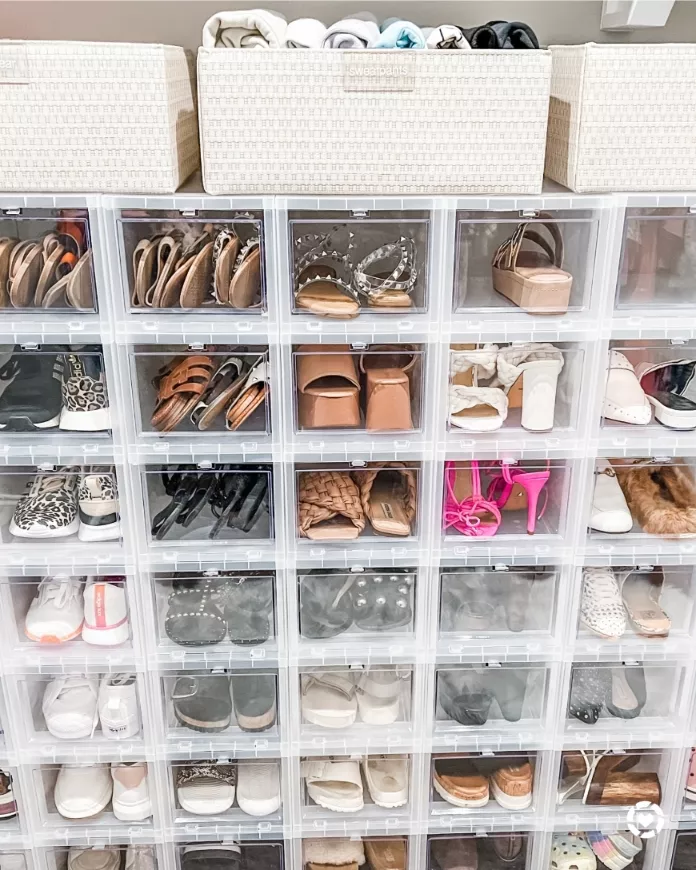 Stackable Clear Drop Front Shoe Boxes