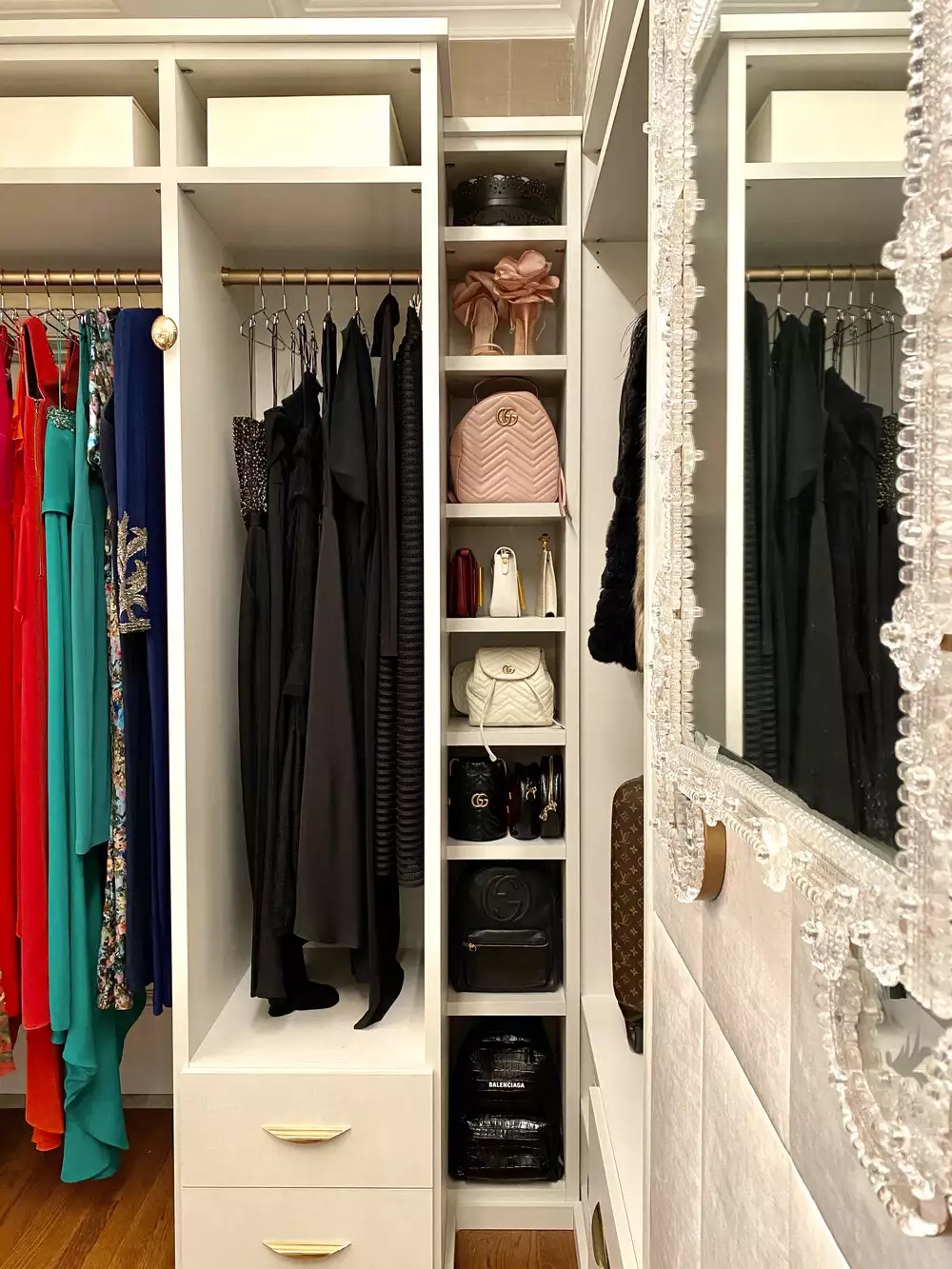 Slim Built In Closet Nook Shelves
