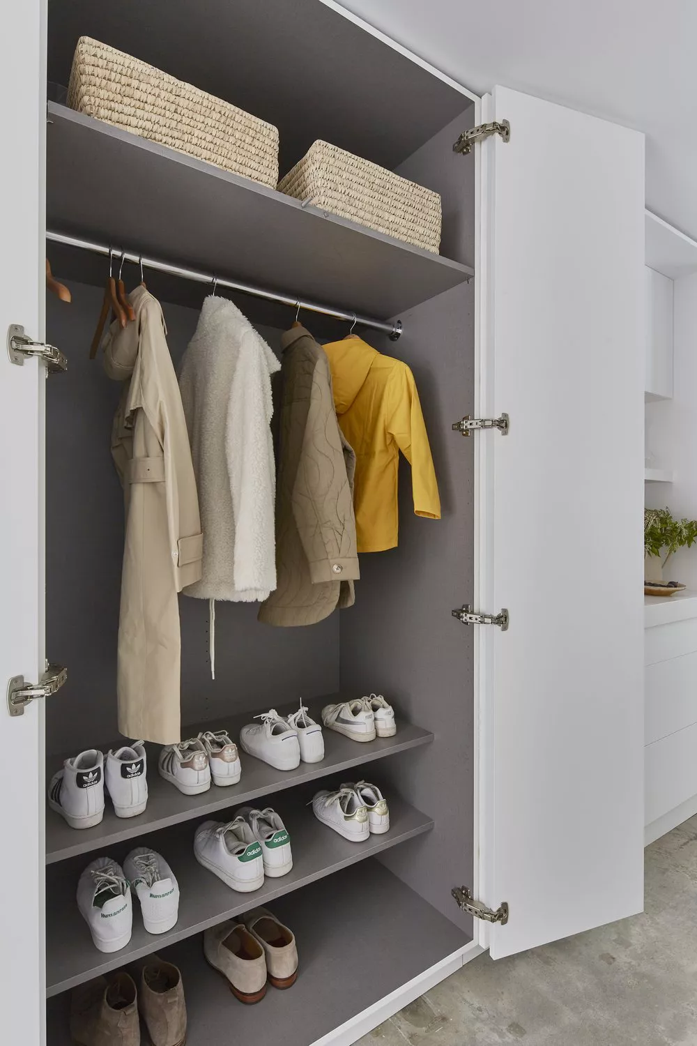 Built In Hall Closet Shoe Shelving