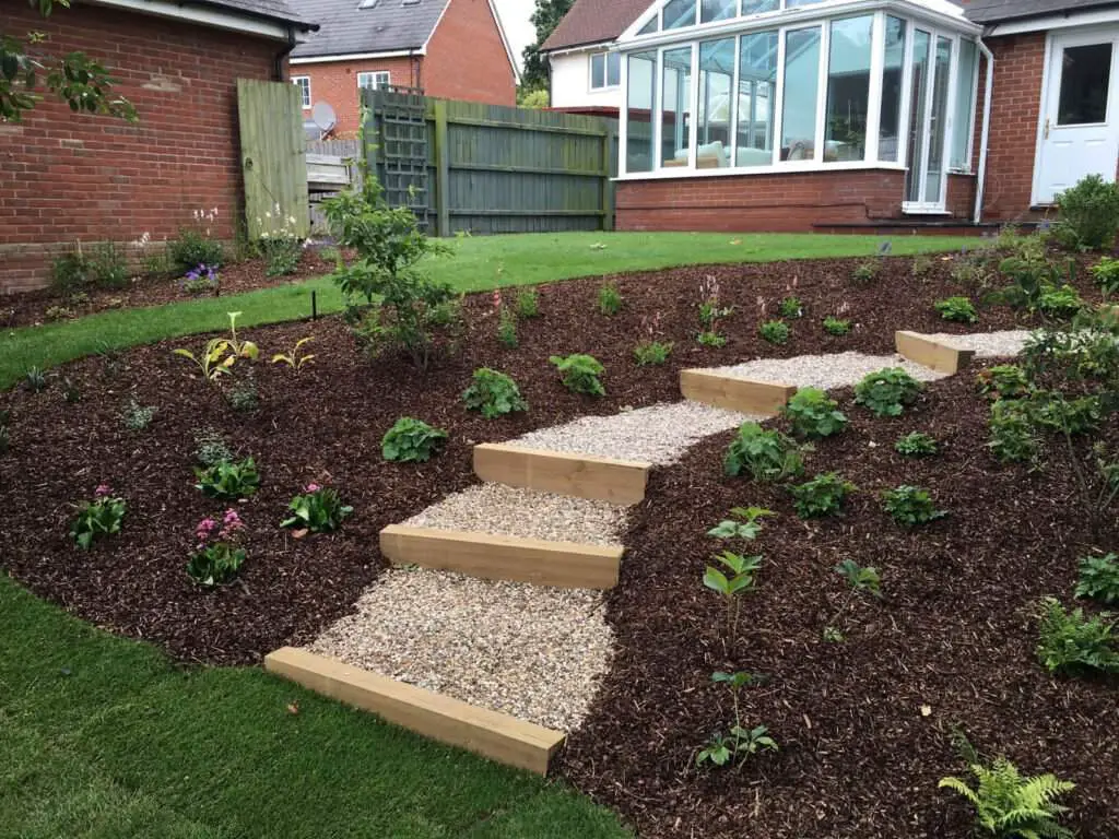 Gravel Path with Timber Riser Steps