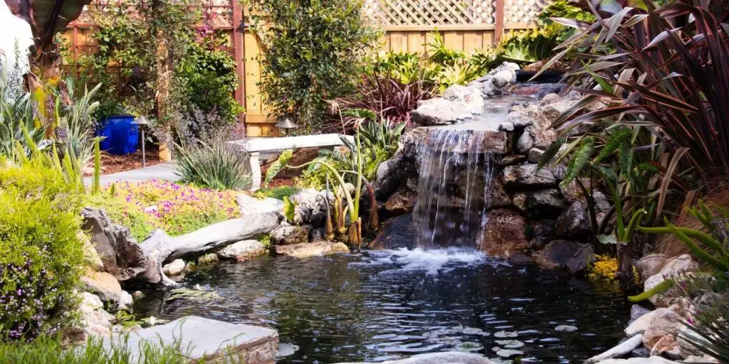 Tiered Backyard Waterfall and Fish Pond