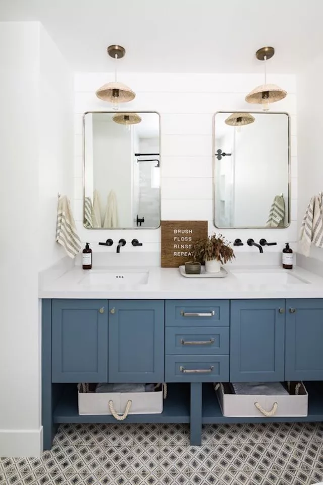 Double Basin Blue Vanity